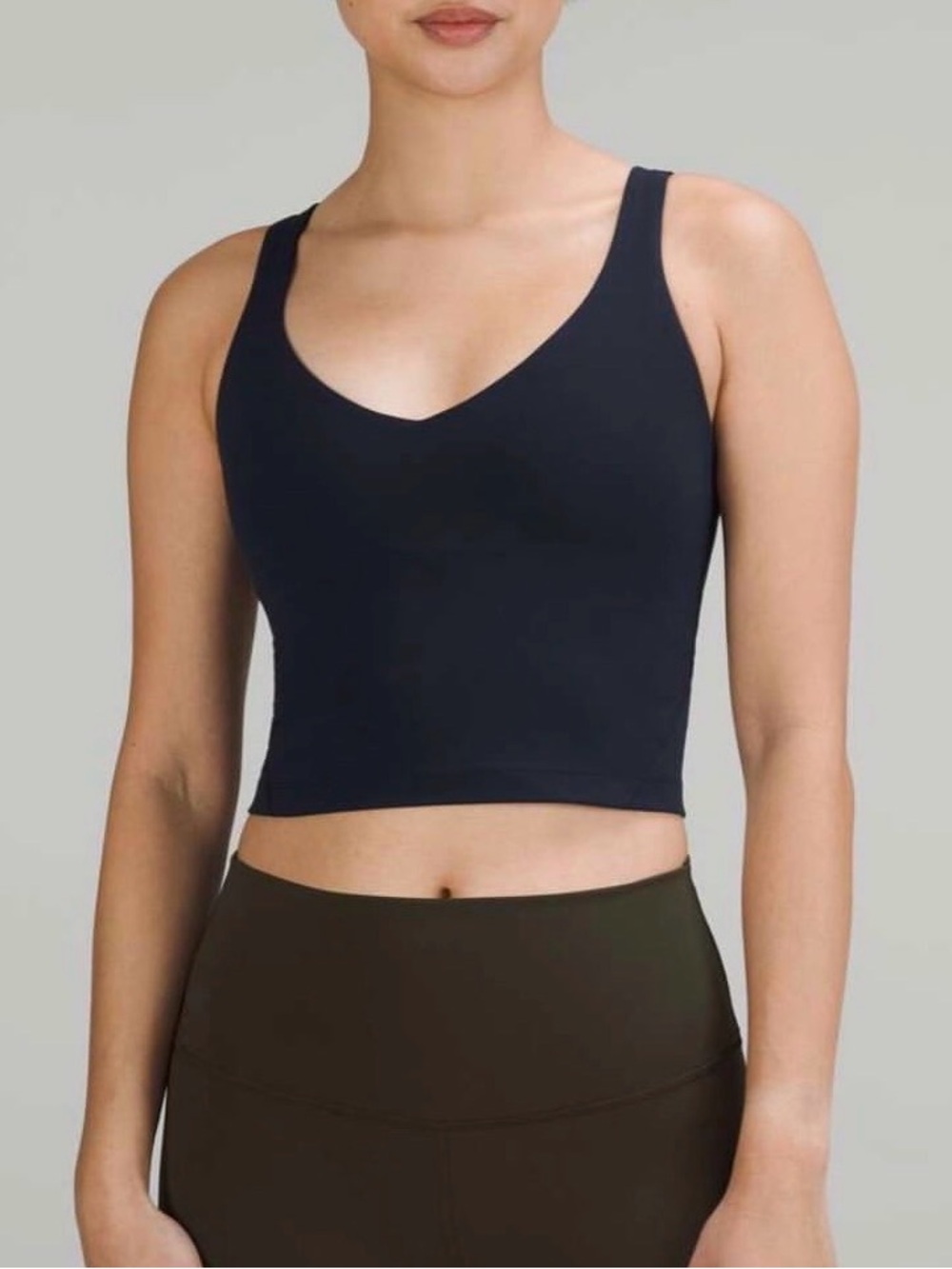 Everyday V-Neck align Crop Tank - navy
